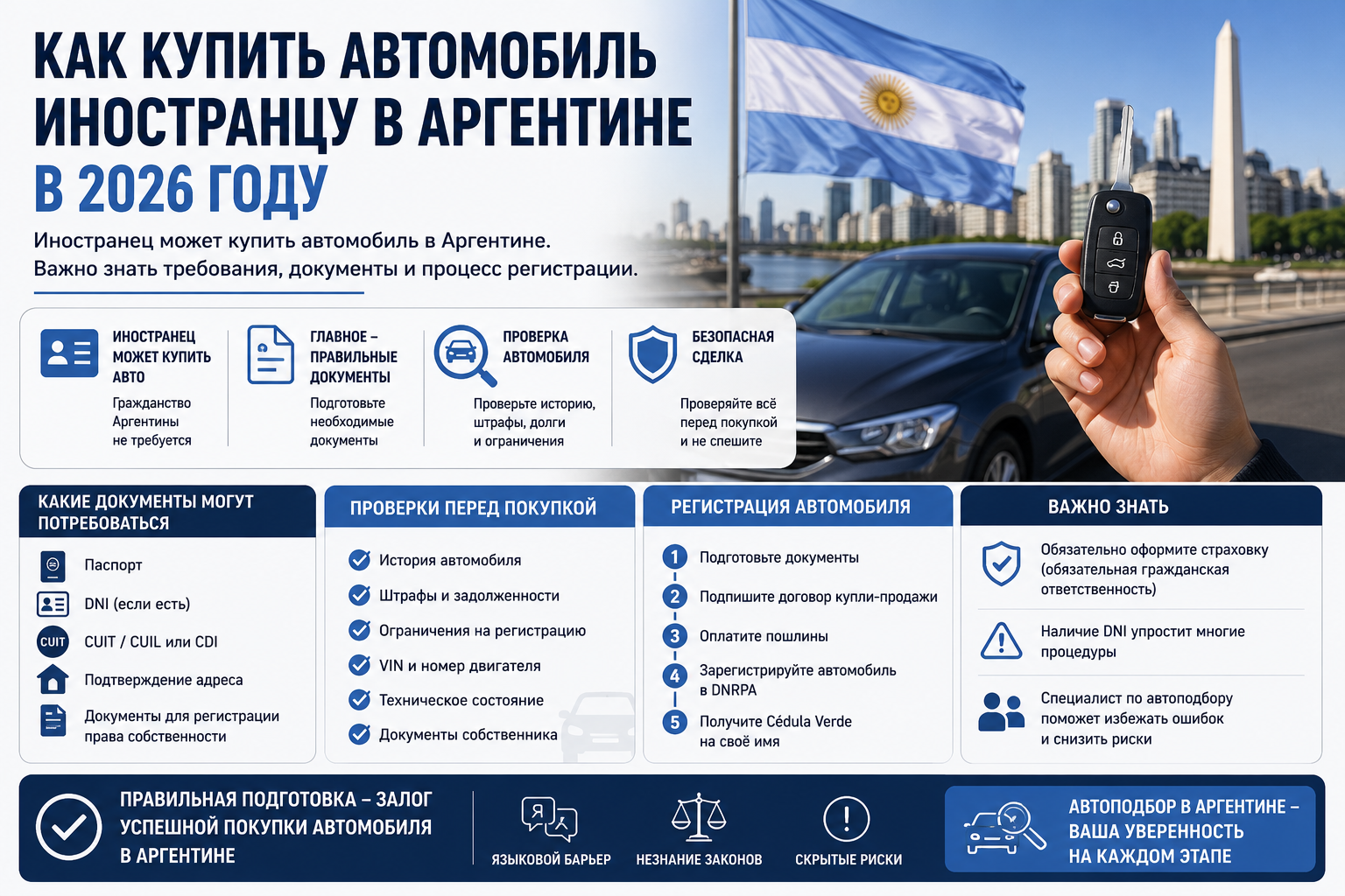 Как купить автомобиль иностранцу в Аргентине в 2026 году