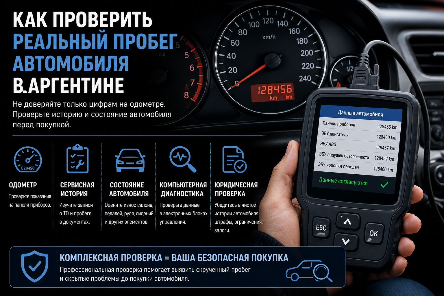 Как проверить реальный пробег автомобиля в Аргентине