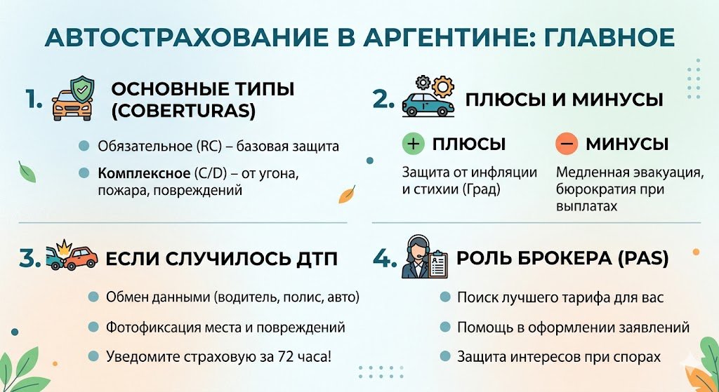 Основные типы страхования в Аргентине
