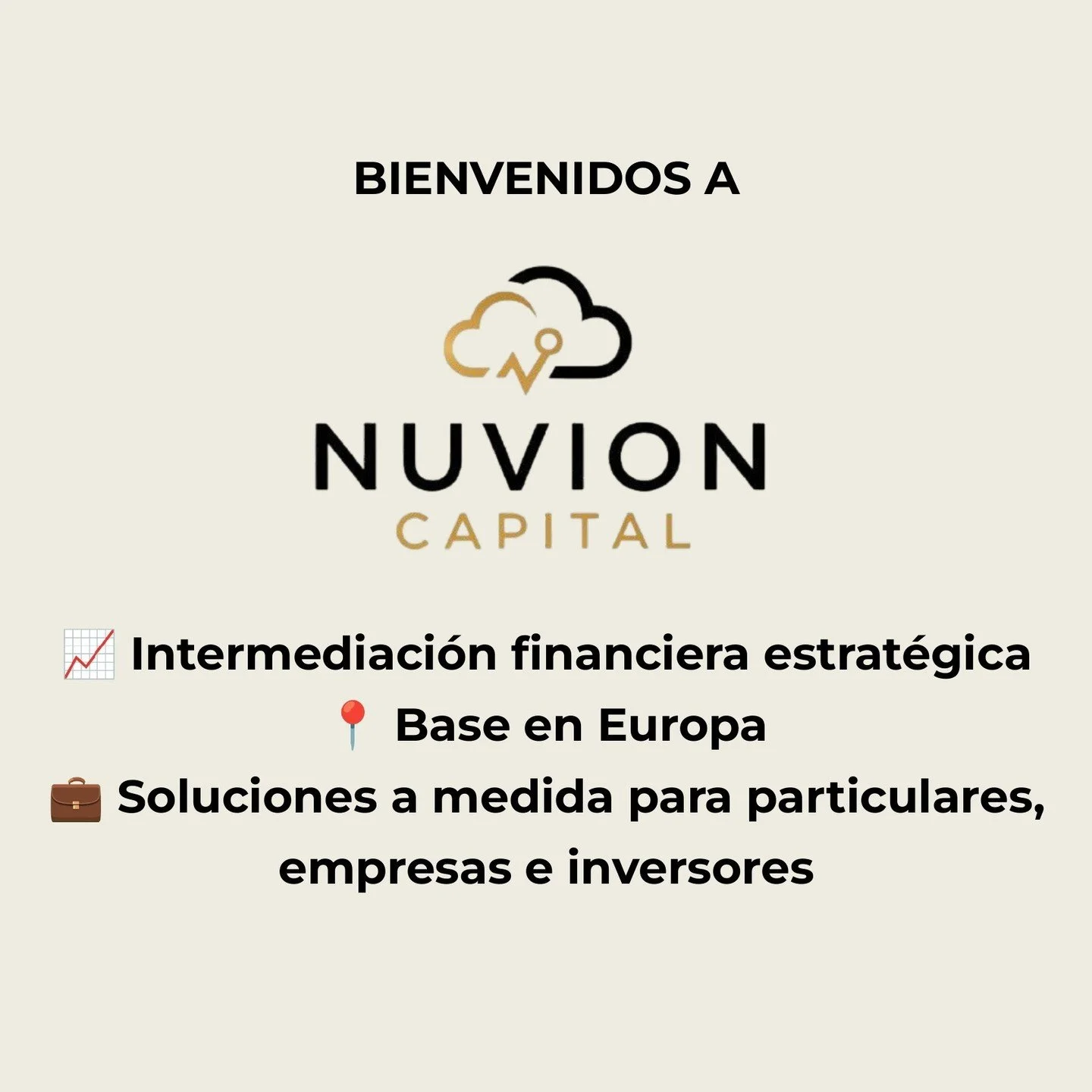 &iexcl;Bienvenidos a Nuvion Capital! 🚀

Somos una empresa de intermediaci&oacute;n financiera con un enfoque moderno, cercano y orientado al crecimiento.
Conectamos a particulares, empresas e inversores con oportunidades que transforman su futuro fi