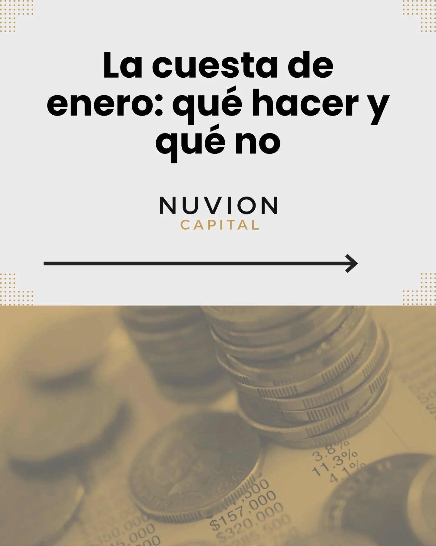 La cuesta de enero ya est&aacute; aqu&iacute; 💸📉

Tras las fiestas, muchos sentimos que su bolsillo sufre. Pero enero no tiene por qu&eacute; ser sin&oacute;nimo de estr&eacute;s financiero: todo est&aacute; en c&oacute;mo retomas el control de tu 