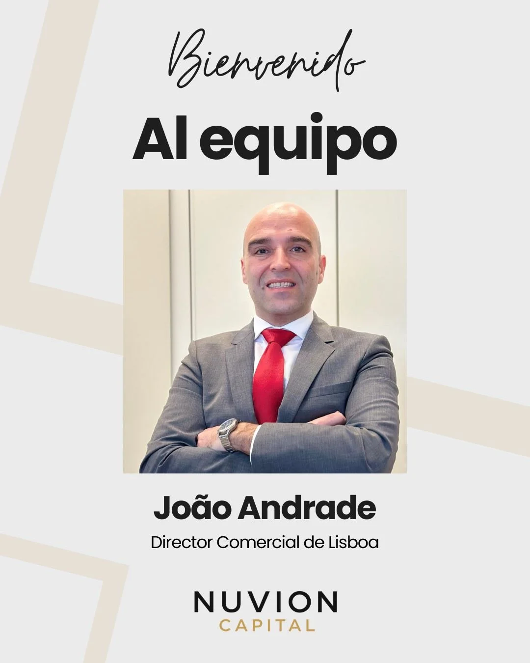 Estamos s&uacute;per ilusionados por anunciar la incorporaci&oacute;n de Jo&atilde;o Andrade como Director Comercial en Lisboa, un paso clave para seguir fortaleciendo nuestra presencia y desarrollo en el mercado lisboeta.

Jo&atilde;o se une al equi