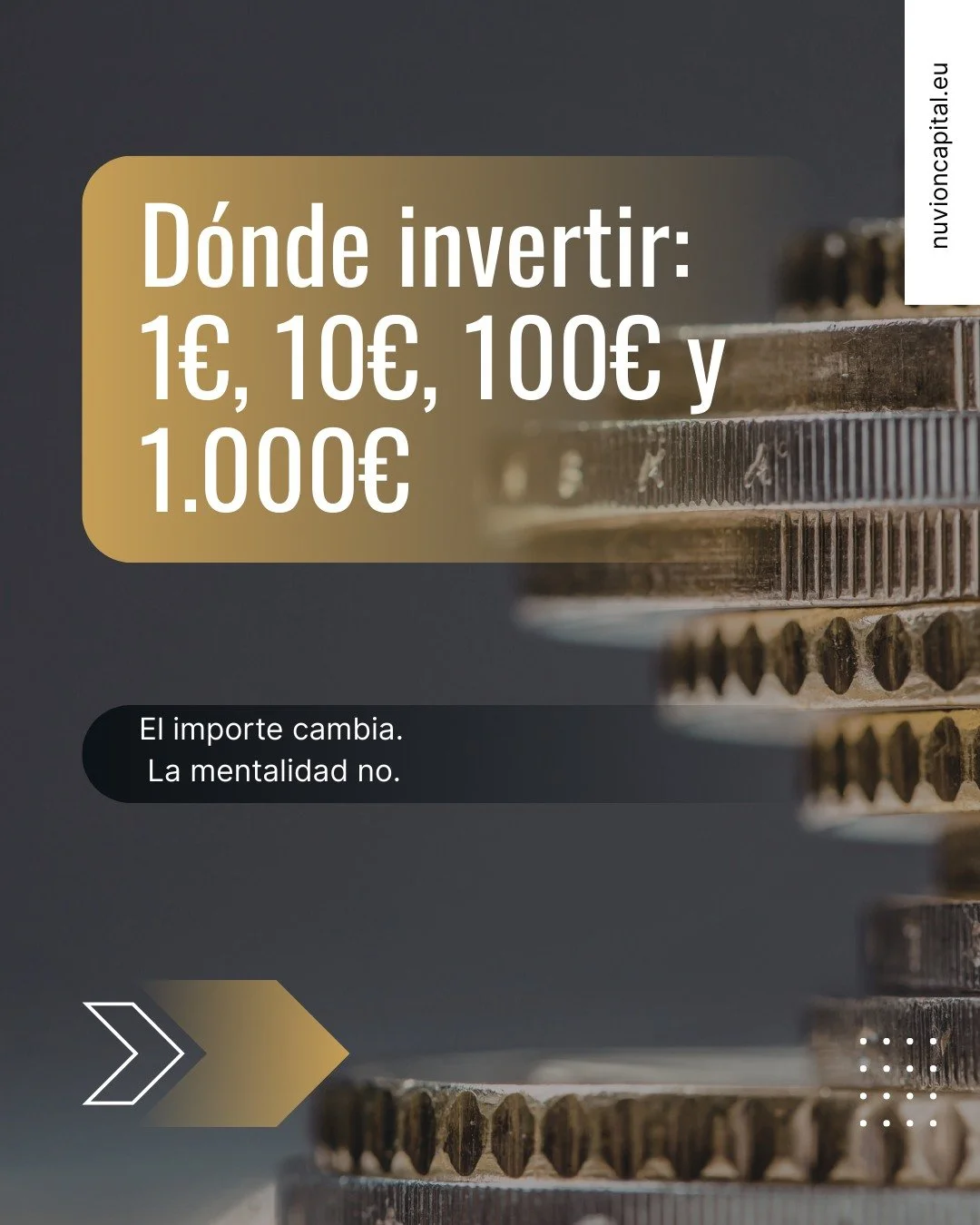 Muchas personas creen que invertir es solo para quien tiene grandes cantidades. La realidad es que no importa cu&aacute;nto tengas para empezar, sino qu&eacute; haces con ello.

Cada importe tiene su enfoque, su momento y su estrategia. Lo importante