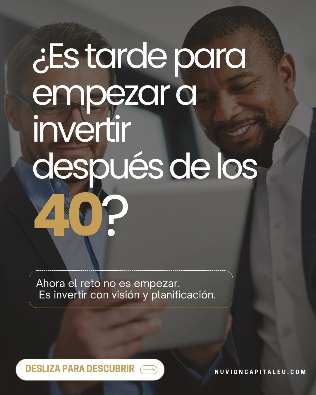 &iquest;Es tarde para empezar a invertir despu&eacute;s de los 40?

📈 Muchas personas creen que despu&eacute;s de los 40 ya es tarde para empezar a invertir.

La realidad es que cada etapa de la vida tiene sus propias oportunidades, prioridades y es