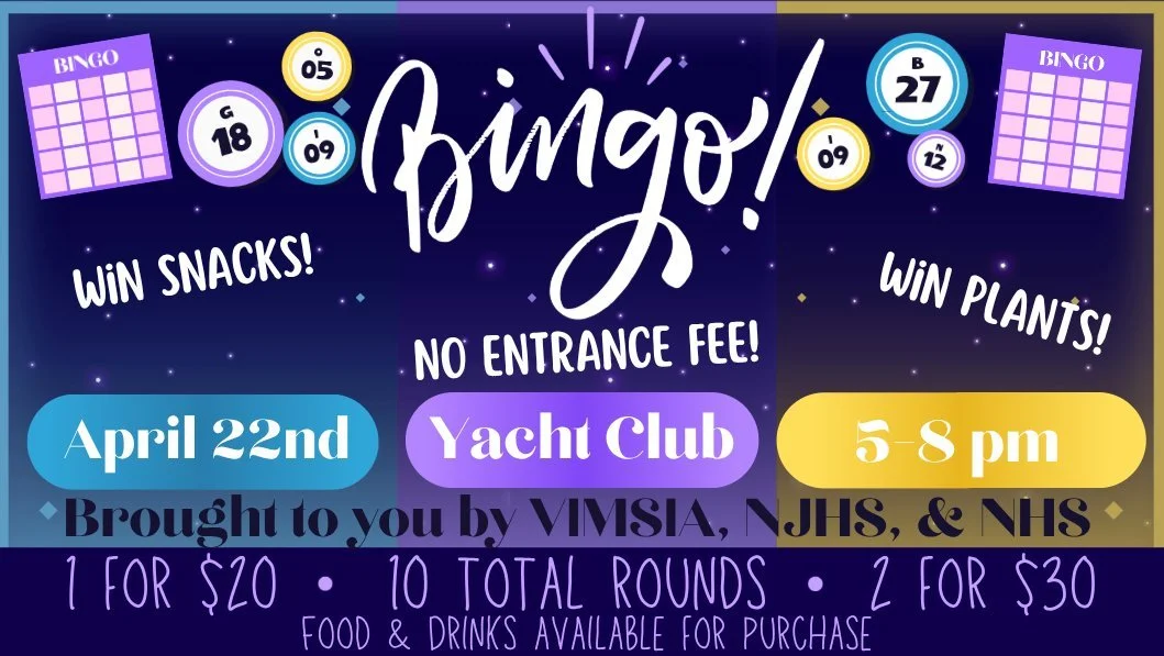 🍃 Win yourself a beautiful plant from ABC Plant Nursery!

Students have been hard at work organizing an upcoming "Plant Bingo Night" to raise funds for NHS and NJHS. All proceeds go directly back to our students, supporting future service 