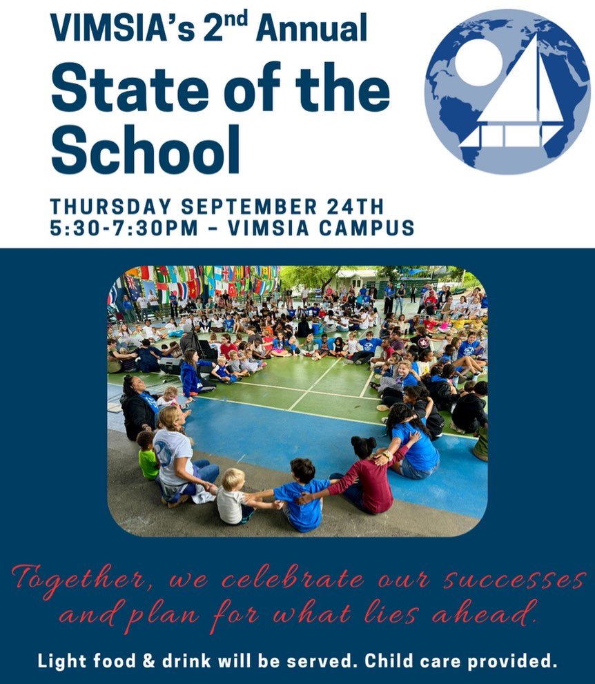 🔵 TONIGHT at 5:30pm: All are invited and encouraged to attend our 2nd Annual &ldquo;State of the School,&rdquo; for essential updates and reflection on this current moment. VIMSIA is expanding fast and this is how YOU can stay invested in its succes