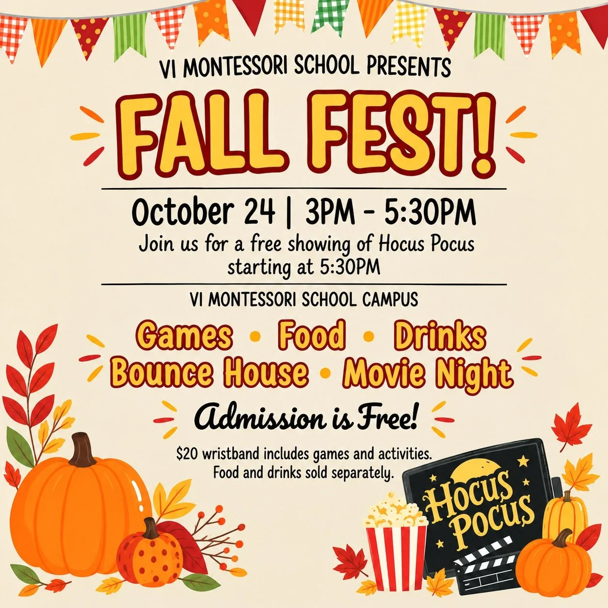 Fall Fest is happening this weekend! 🍂🎃

We'll have lots of kids' games, a haunted house, bounce house, and a plenty of Halloween magic&mdash; join us for a free afternoon of fall fun!

 **Saturday, October 24 | 3&ndash;5:30 PM** at the VIMSIA Sola