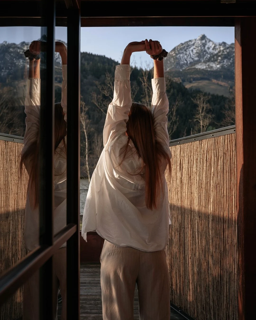 Morgen med bjergudsigt på BERGROSE hideaway – ferie i Salzkammergut, Østrig.