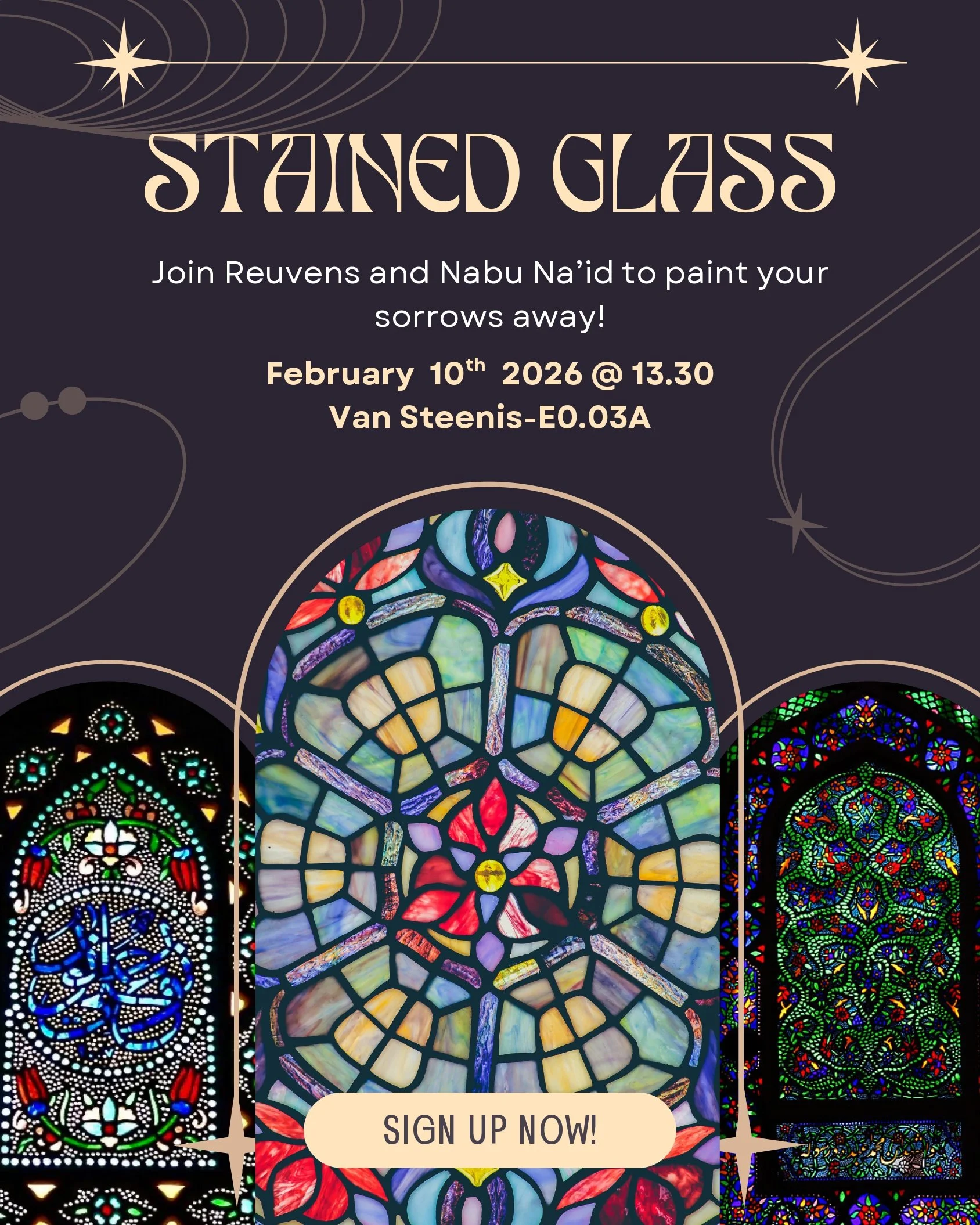 Stained Glass Painting with Nabu and Reuvens