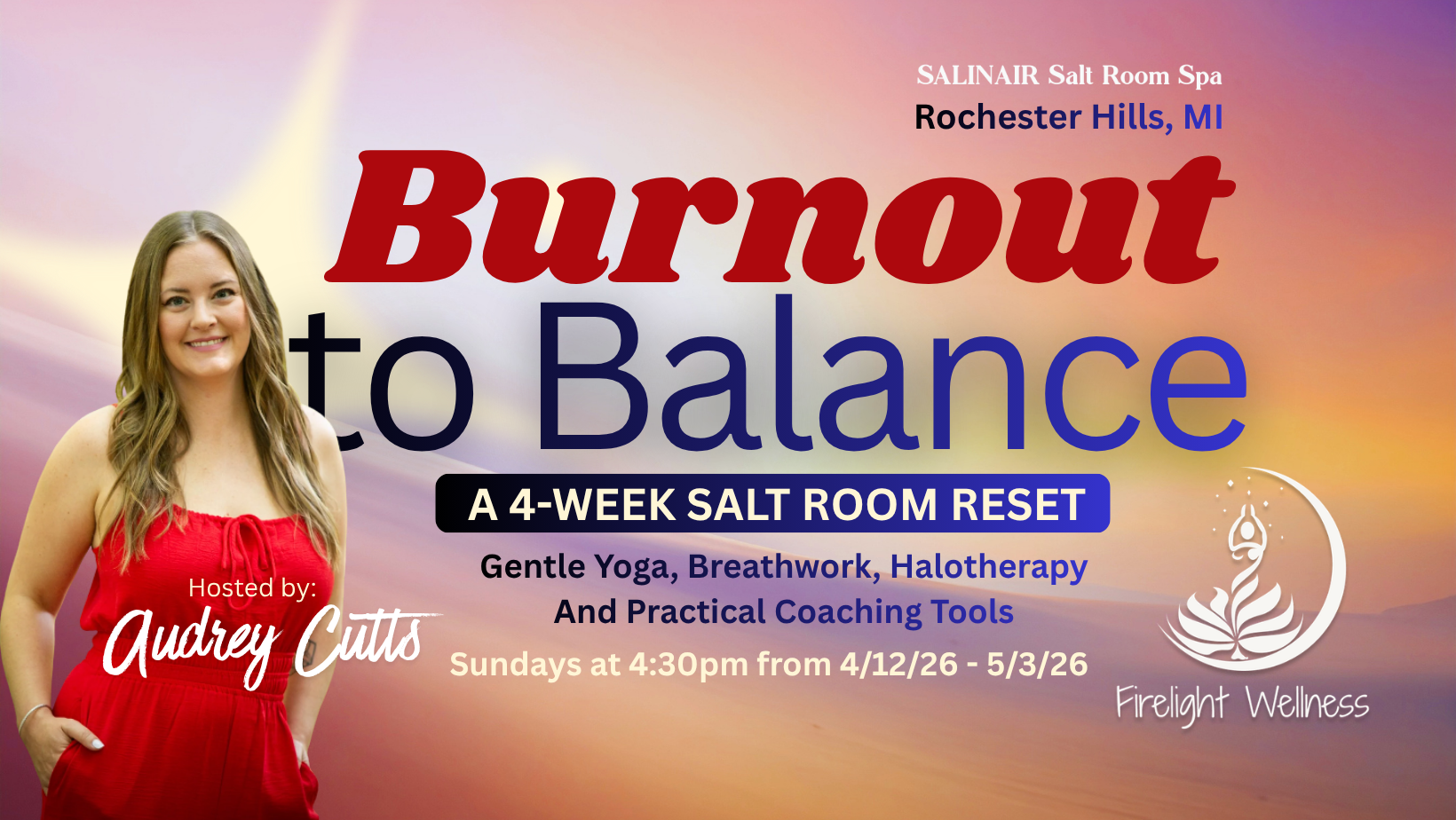 Burnout to Balance Health Coaching & Yoga Event with Halotherapy at Salinair Salt Room