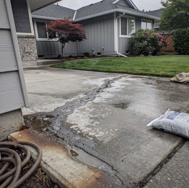 Copper water pipe running beneath cracked concrete slab