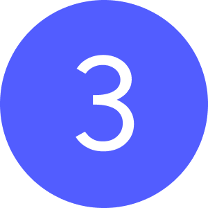 Blue circular icon with the number 3 in white in the center