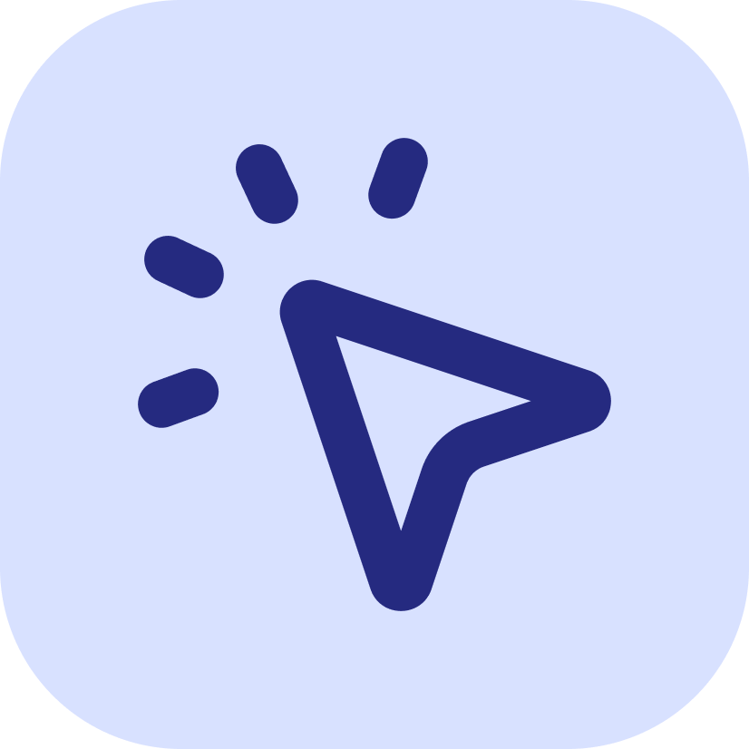 Light blue app icon with a white cursor arrow and four short lines indicating movement or action.