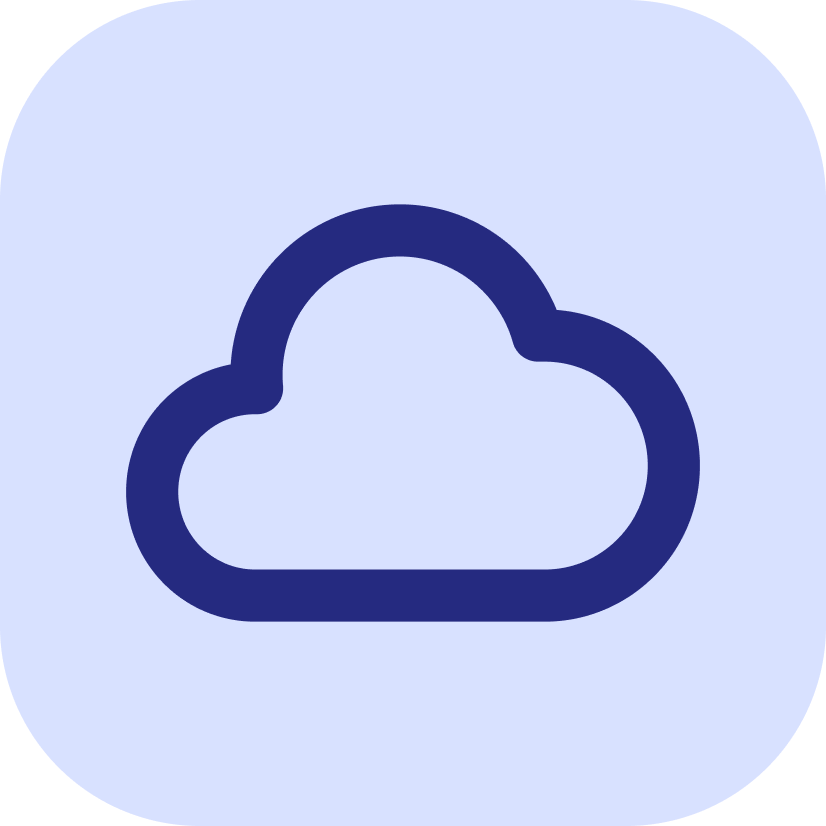 Cloud icon in a light blue rounded square background.