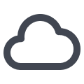 Cloud icon on a gray background