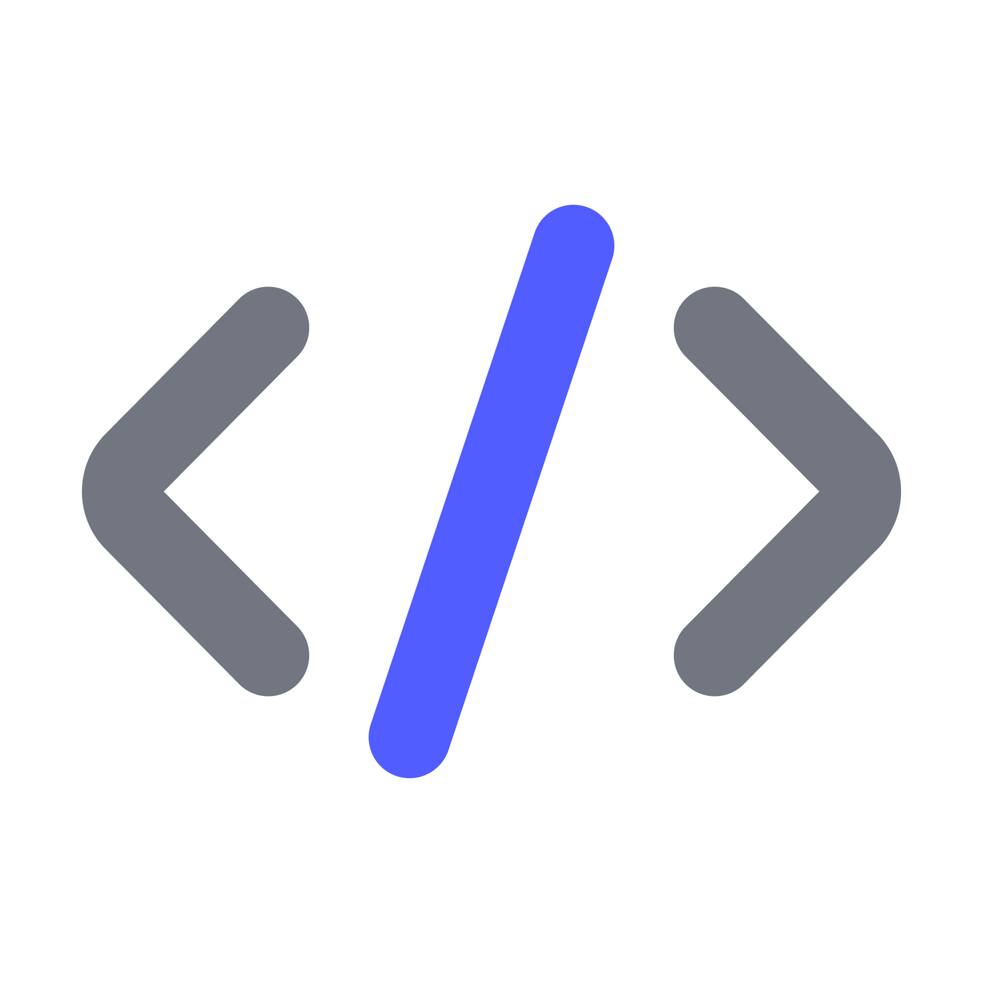 An icon with brackets and a slash, indicating code