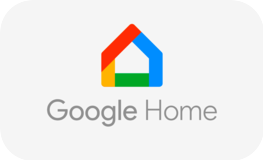 Google Home logo with the text 'Google Home' below it.
