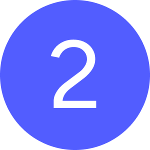 Blue circular icon with a large white number 2 in the center.