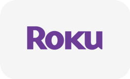 Roku logo in purple over a white background