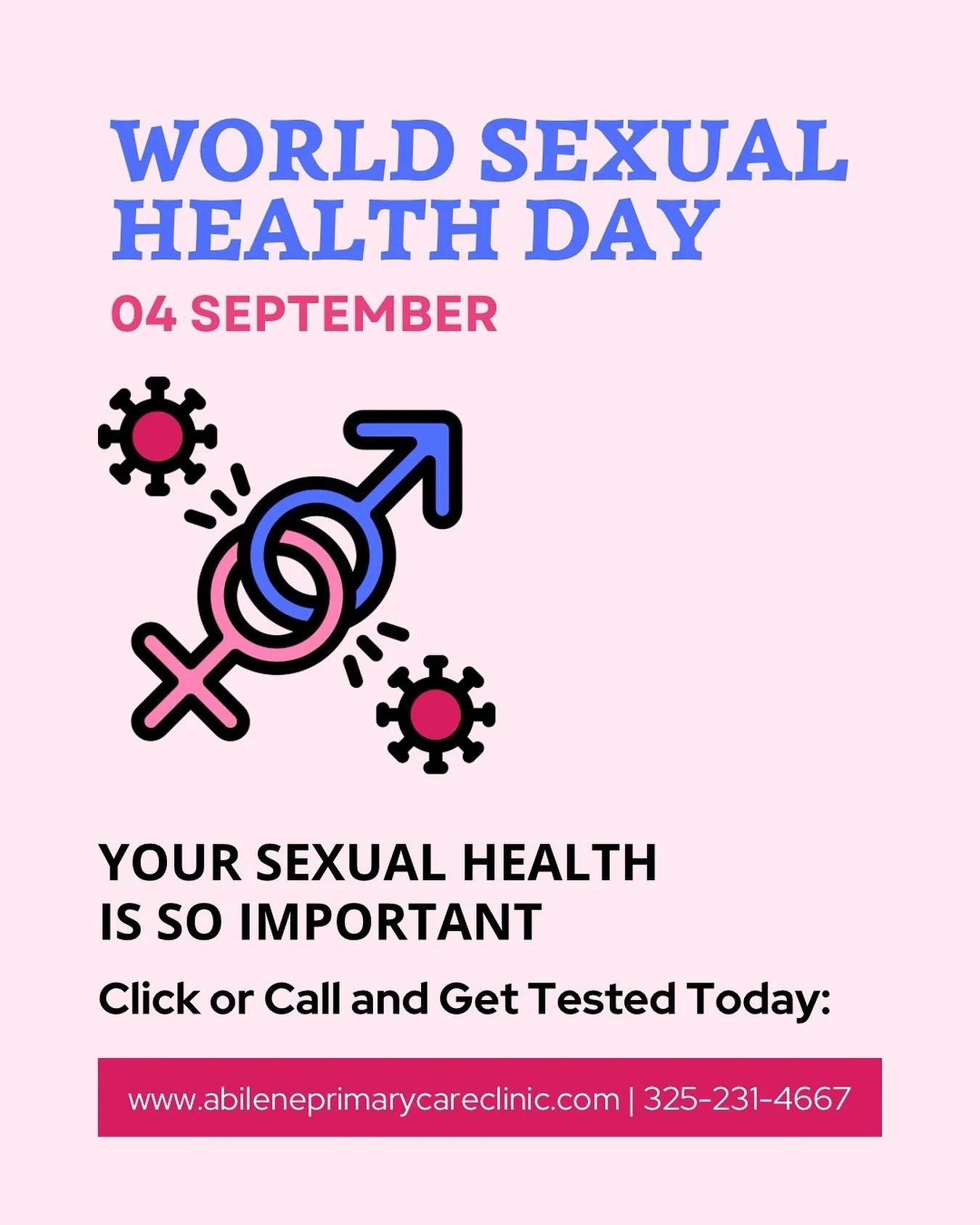 It&rsquo;s World Sexual Health Day 🌎🏥✨

Your health matters! Click or call to get tested with us today. Confidential. Compassionate. Convenient. 

#gettested