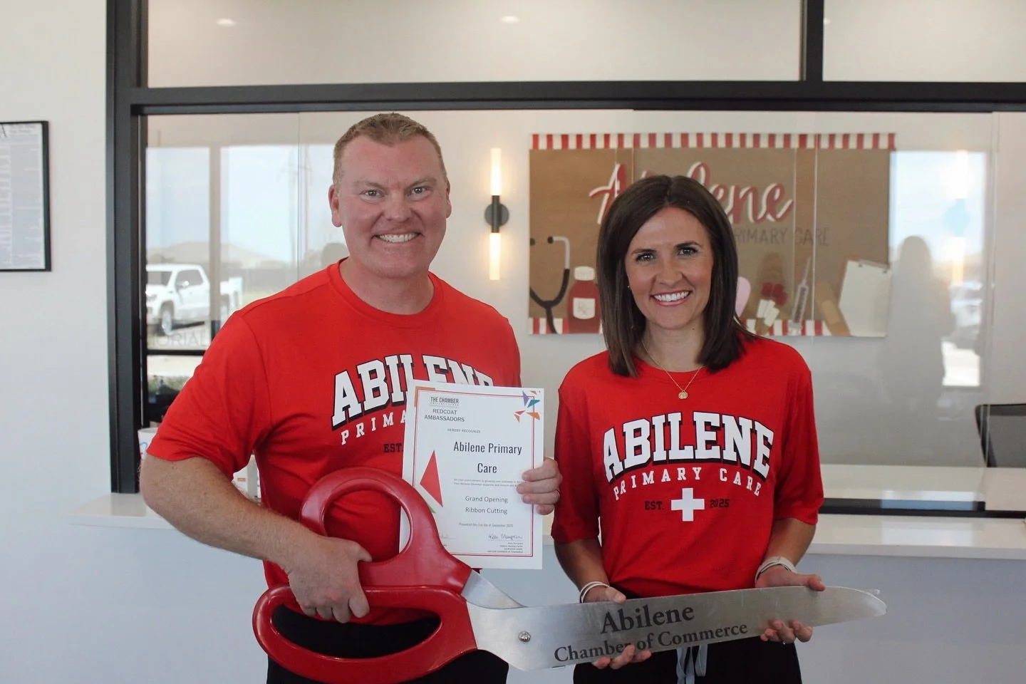 Ribbon = CUT!! 🍾🎉👏

We are so excited to be officially open to serve the Abilene community. If you haven&rsquo;t already, come see us!

#abileneprimarycare #pcp #healthcare