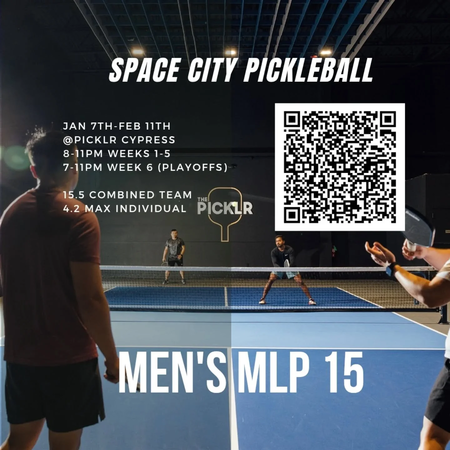 Introducing our first Mens MLP league and our first league at the new Picklr in Cypress! Time to get the boys together to dink it out!
