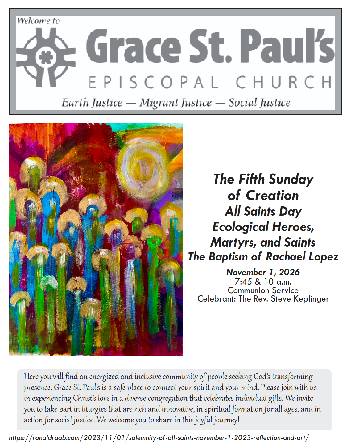 Bulletin cover page