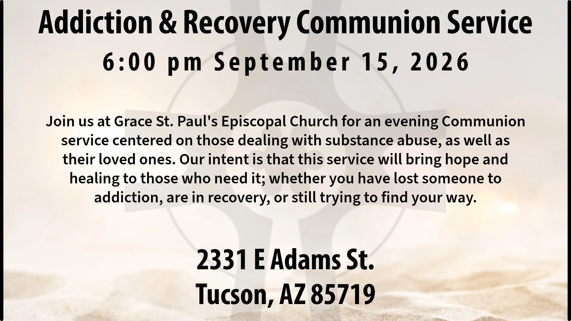 Addiction & Recovery Communion Service