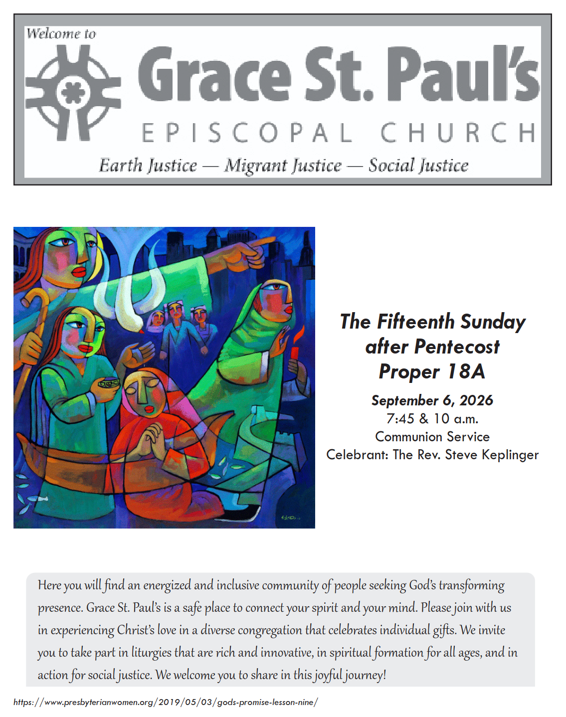 Bulletin cover page