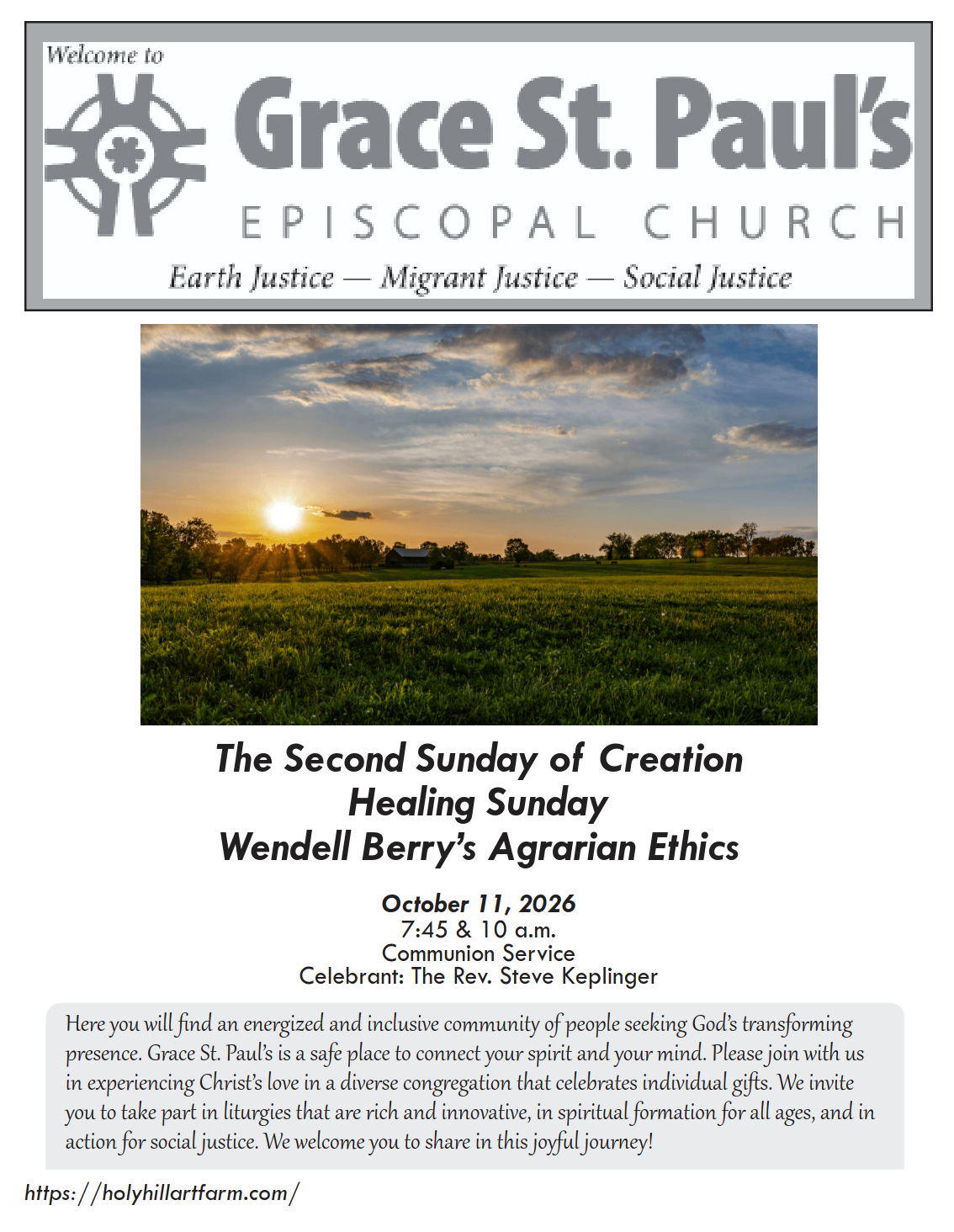 Bulletin cover page