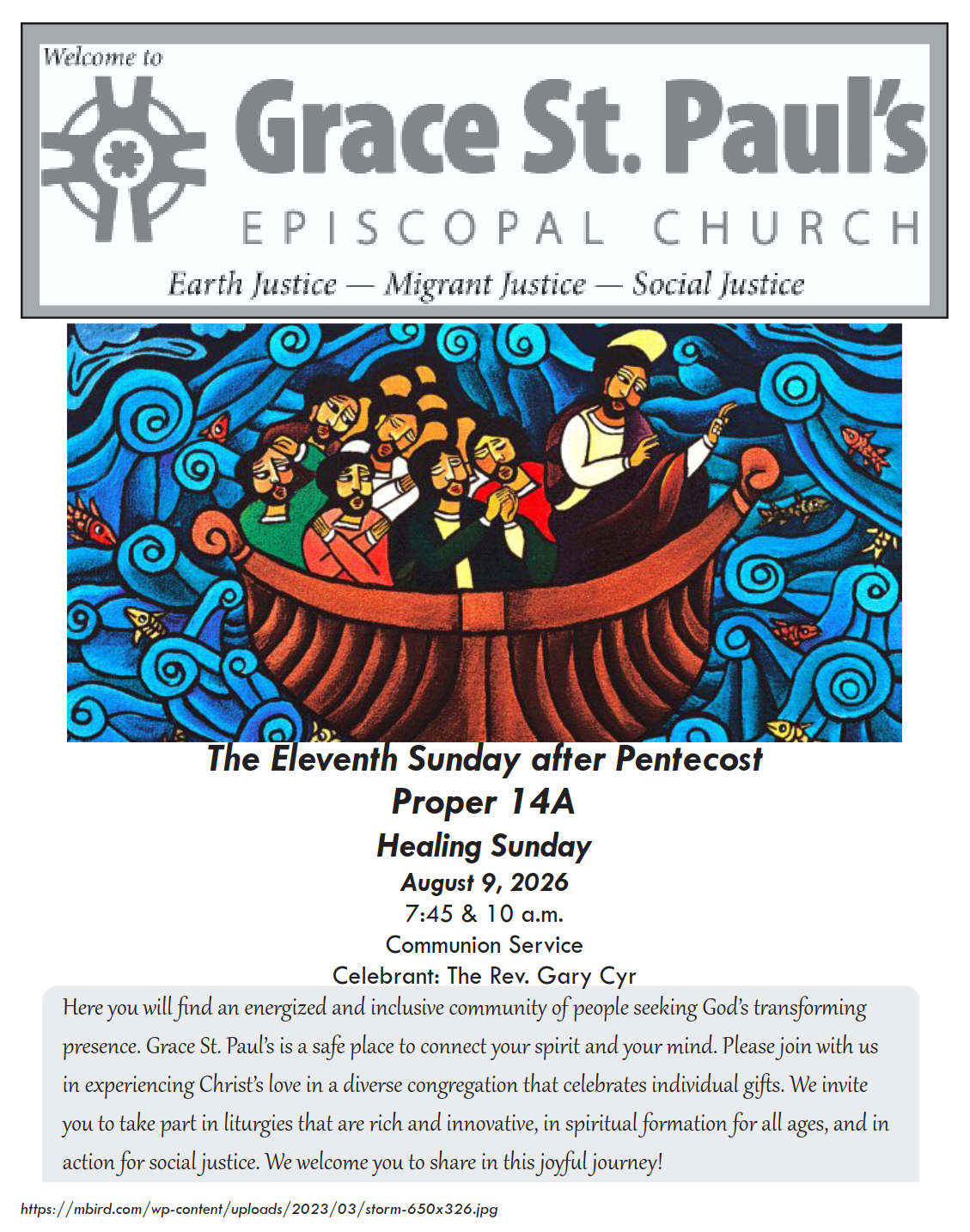 Bulletin cover page