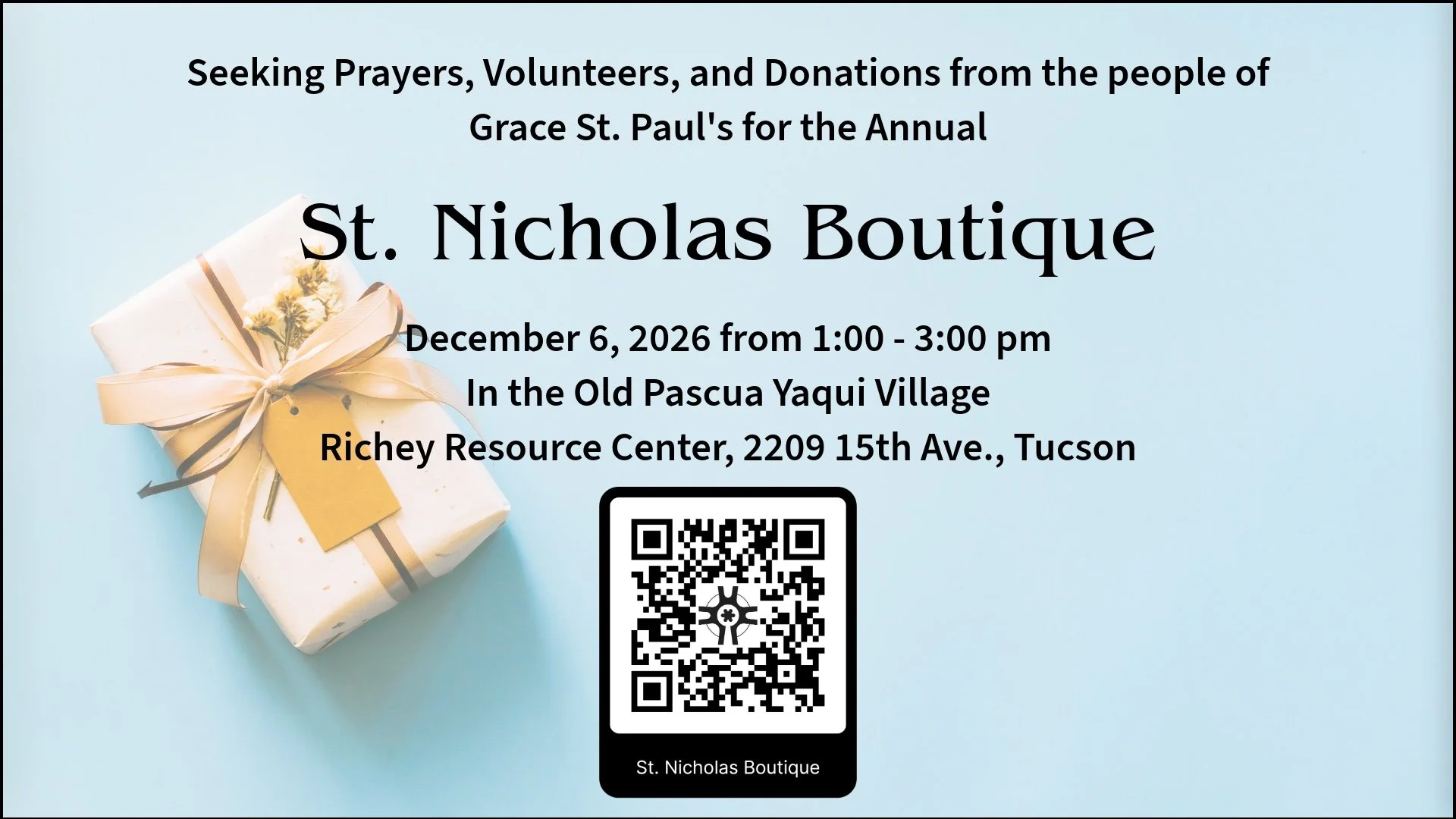 Annual St. Nicholas Day Boutique