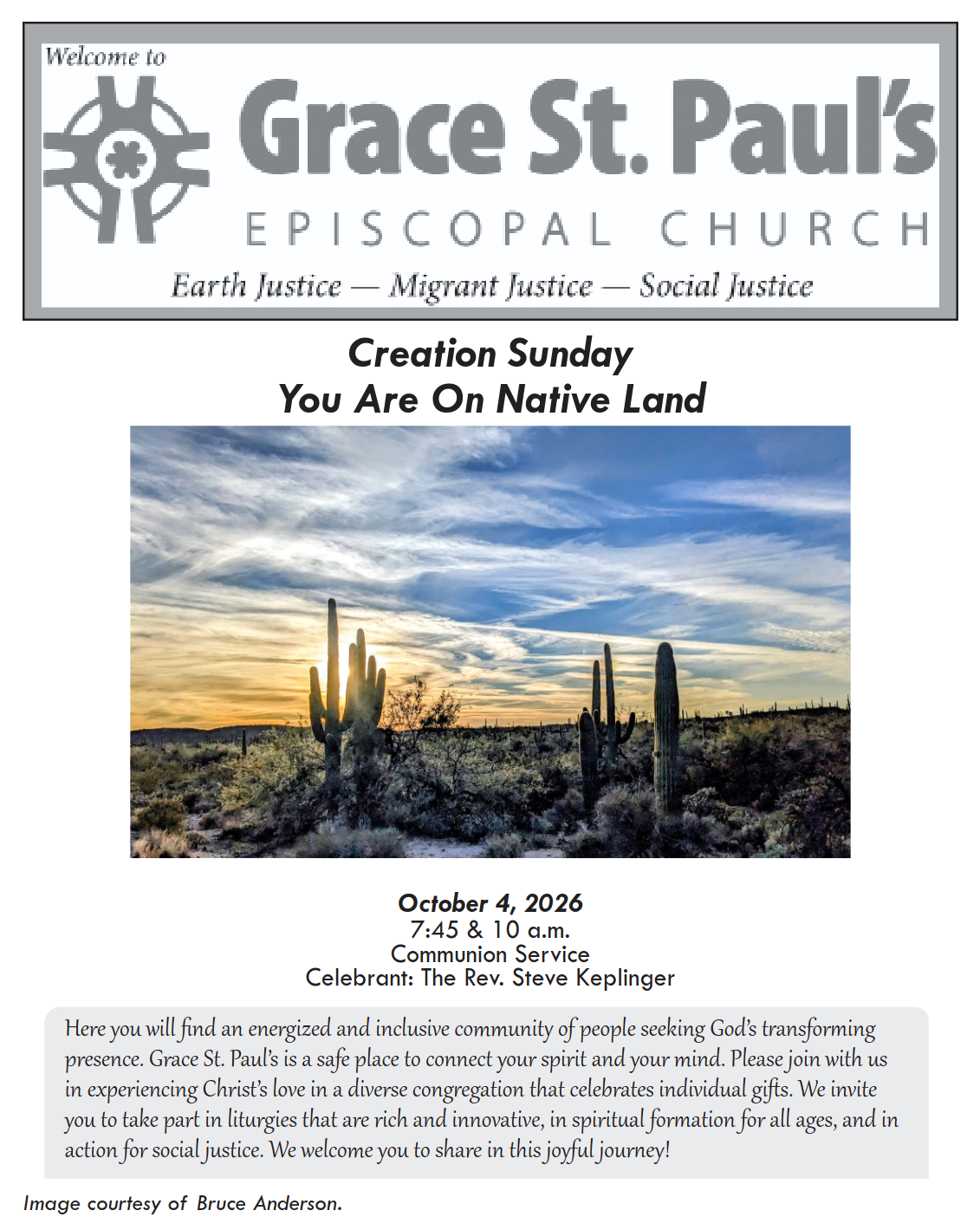 Bulletin cover page