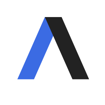A from axios in blue and black