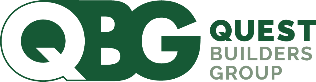 White and green logo featuring the letters Q B G in large font, with the words QUEST BUILDERS GROUP written beside them in green.