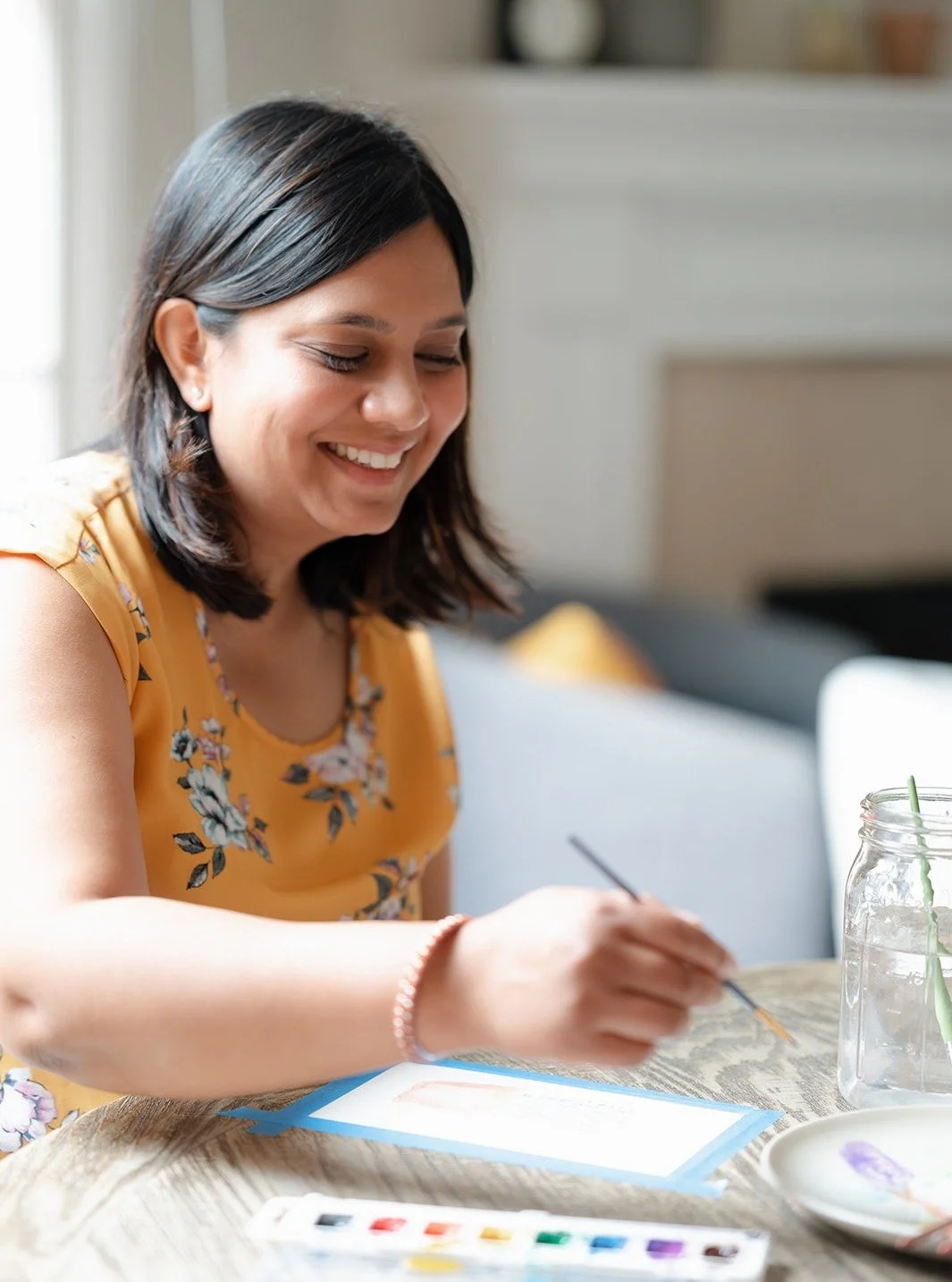 Hi! I'm Gauri, the artist and creator behind Hope Sunshine Courage Studio. 

Most of my days are spent mothering the three rapidly growing humans who inspired the name of this studio, but in between school pickups, sports practices, and music lessons