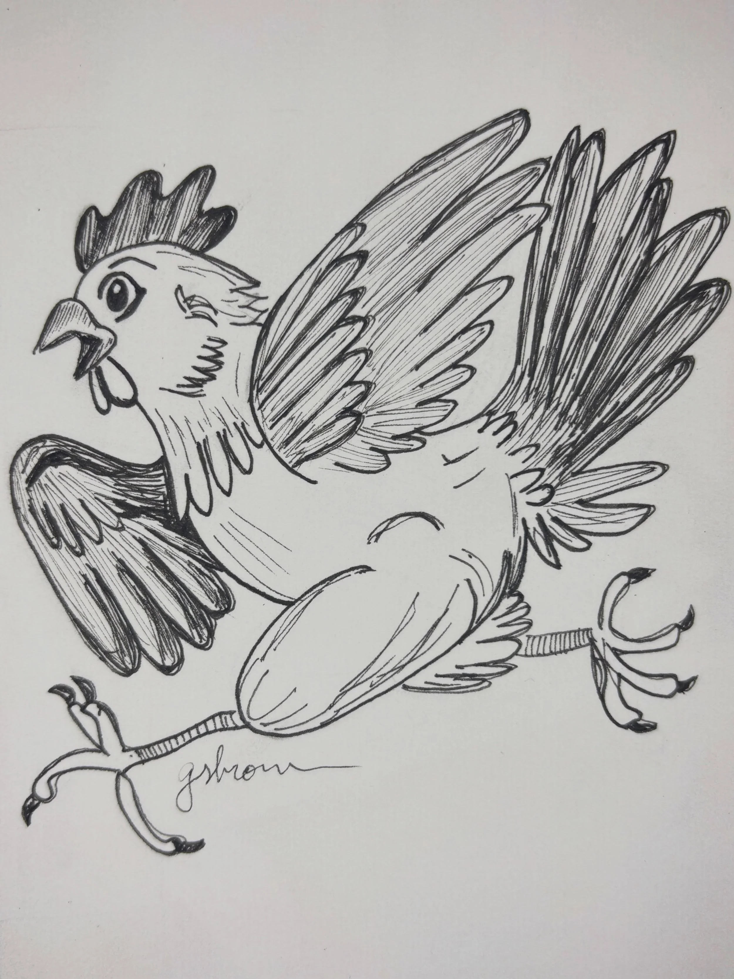 Inktober 2026 Day 18: Flightless

🐓🐓🐓🐓

This chicken captures how I&rsquo;ve been feeling this past week- too many things to do and not enough time. 

#hopesunshinecourage #inktober2026 #inktober2026flightless
