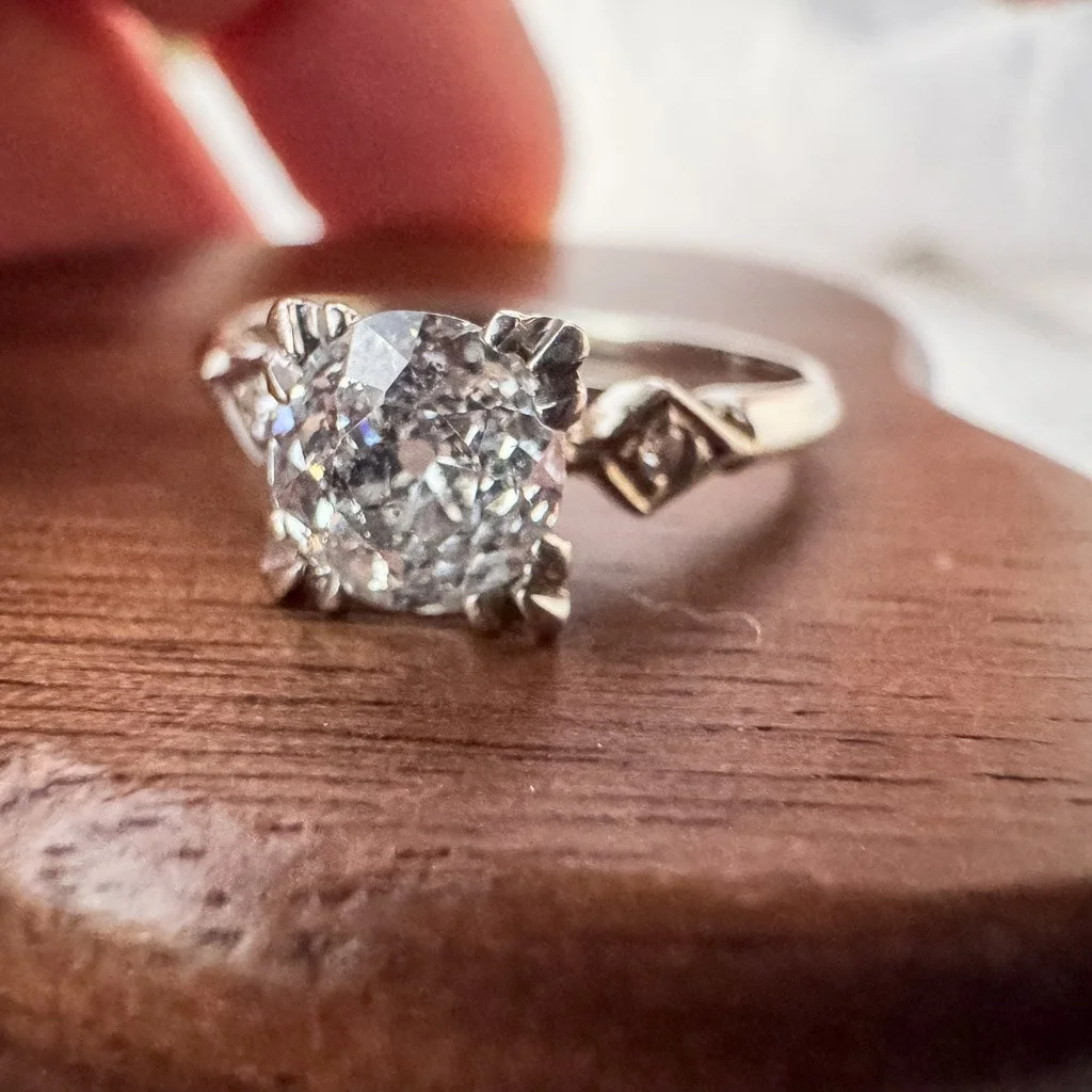 1 Carat Old European Cut Diamond Solitaire Ring 14k White Gold 1ct Size 6.5-08.jpg