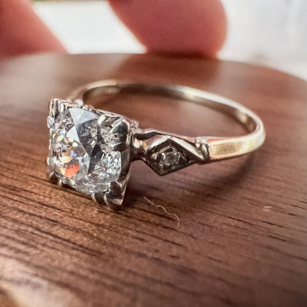 1 Carat Old European Cut Diamond Solitaire Ring 14k White Gold 1ct Size 6.5-11.jpg