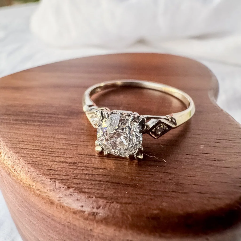 1 Carat Old European Cut Diamond Solitaire Ring 14k White Gold 1ct Size 6.5-20.jpg