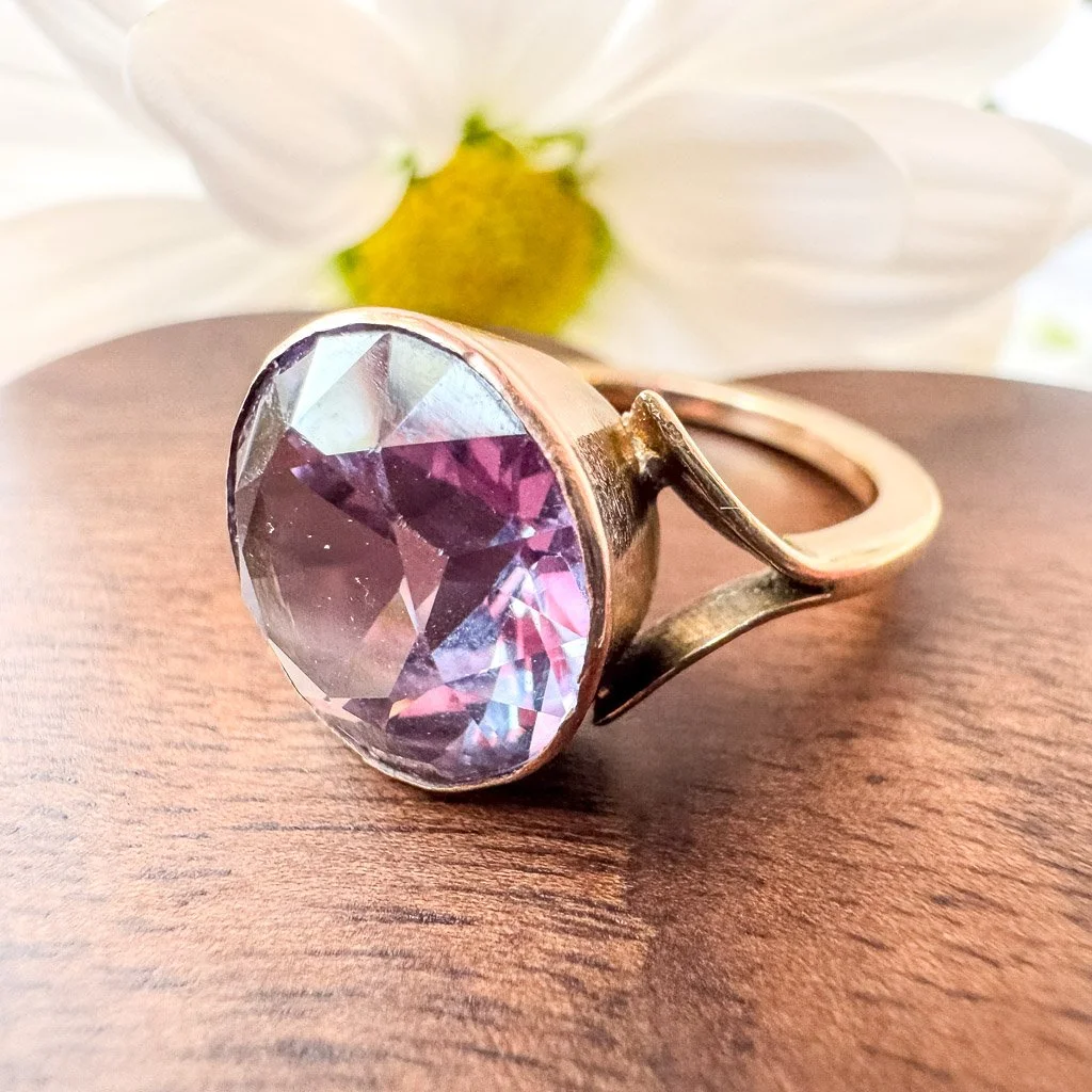 an antique 9k ring with a large Alexandrite Ring. 