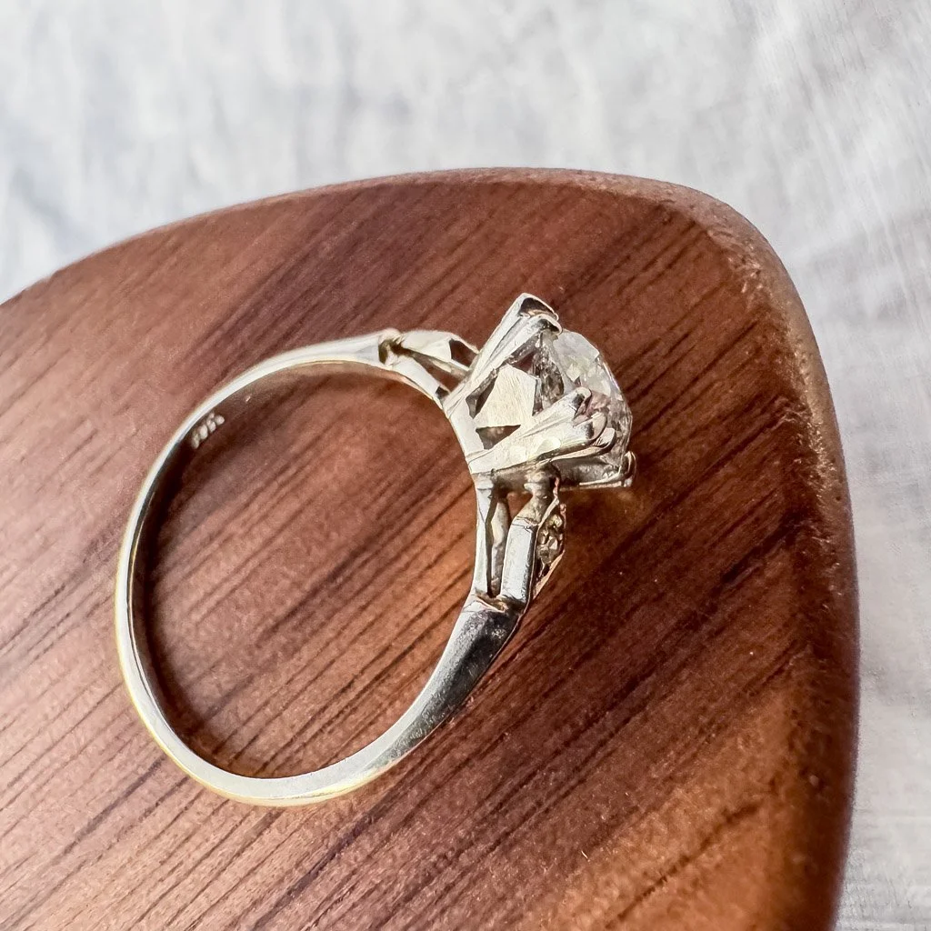 1 Carat Old European Cut Diamond Solitaire Ring 14k White Gold 1ct Size 6.5-24.jpg