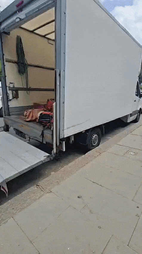 A gif of boxes being loaded into our Luton van. Ready to go house movers and removals