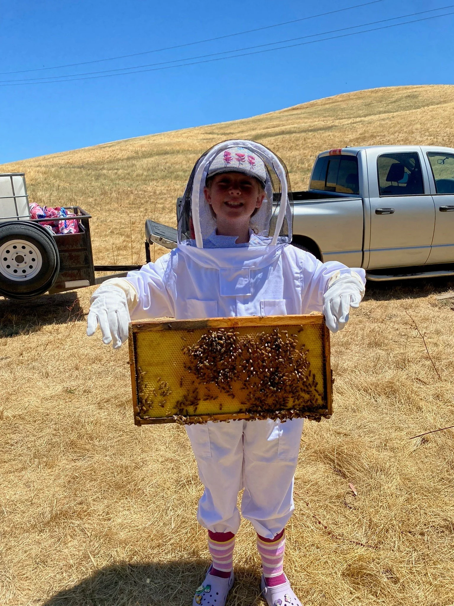 A girl and her bees... 