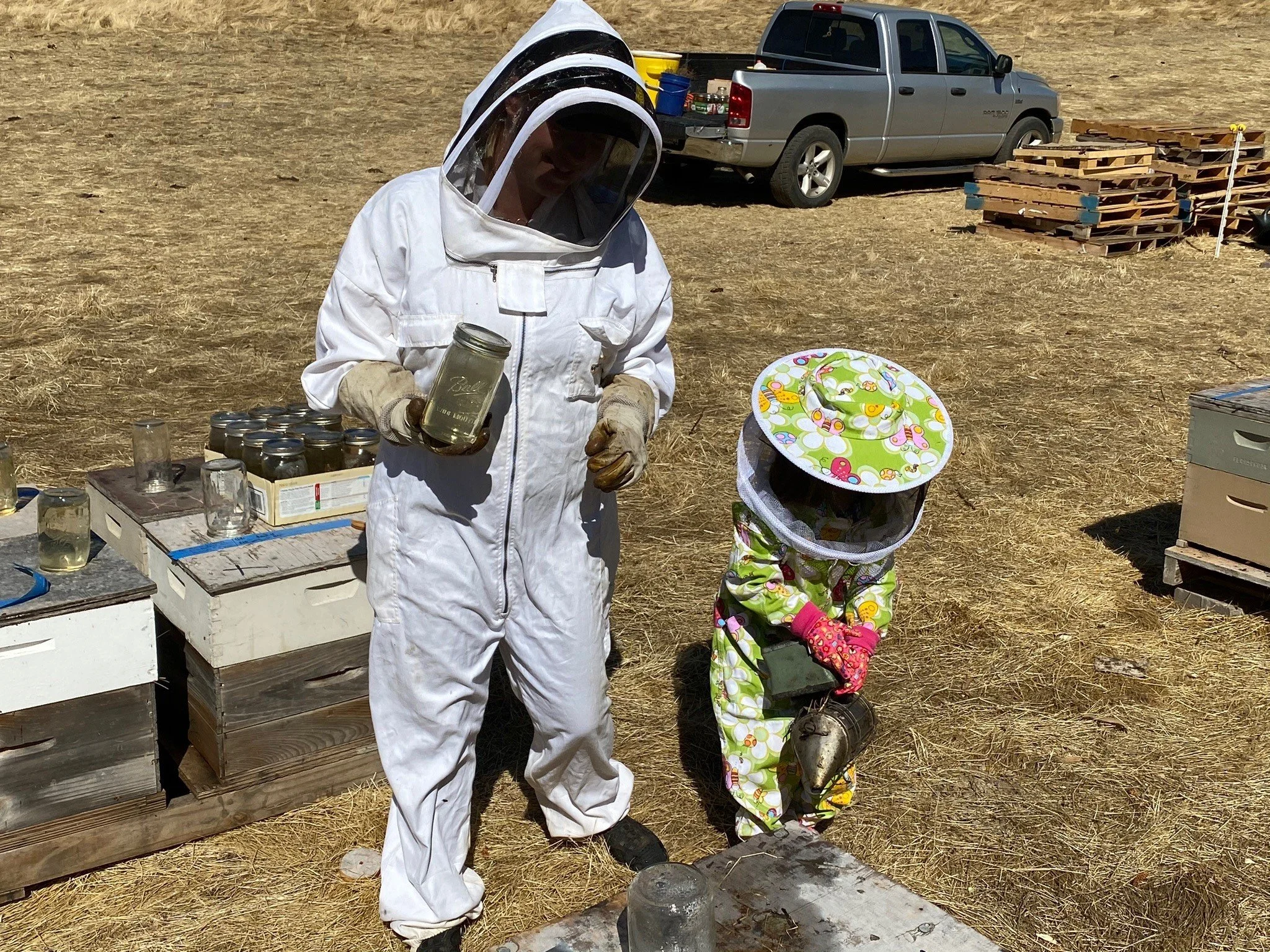 Mama and daughter beekeeping partners
