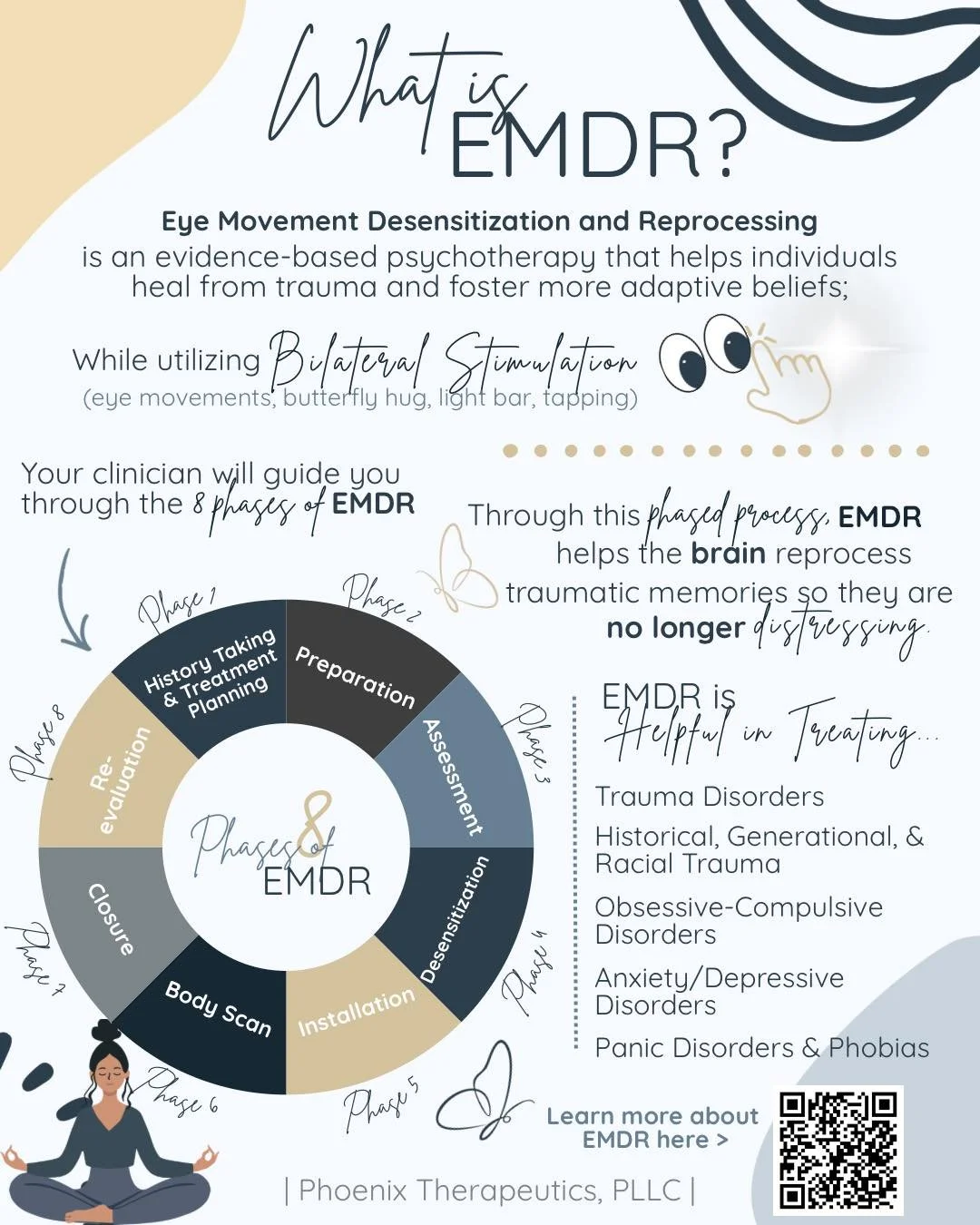 🌿 Healing from trauma is possible. At Phoenix Therapeutics, we offer Eye Movement Desensitization and Reprocessing (EMDR) &mdash; a powerful, evidence-based therapy that helps the brain reprocess traumatic memories and reduce their emotional impact.