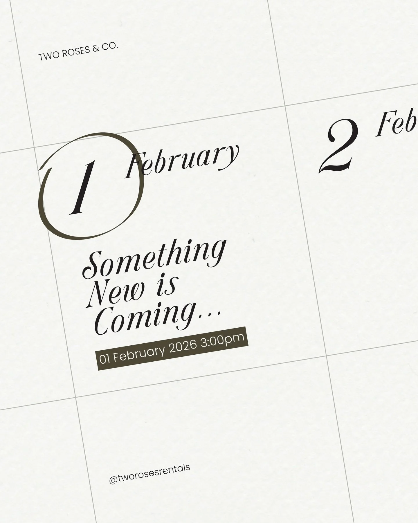 Mark your calendars!! We&rsquo;re launching soon 👀

#TwoRosesAndCo #WeddingRentals #EventRentals #WeddingDetails #EventDesign