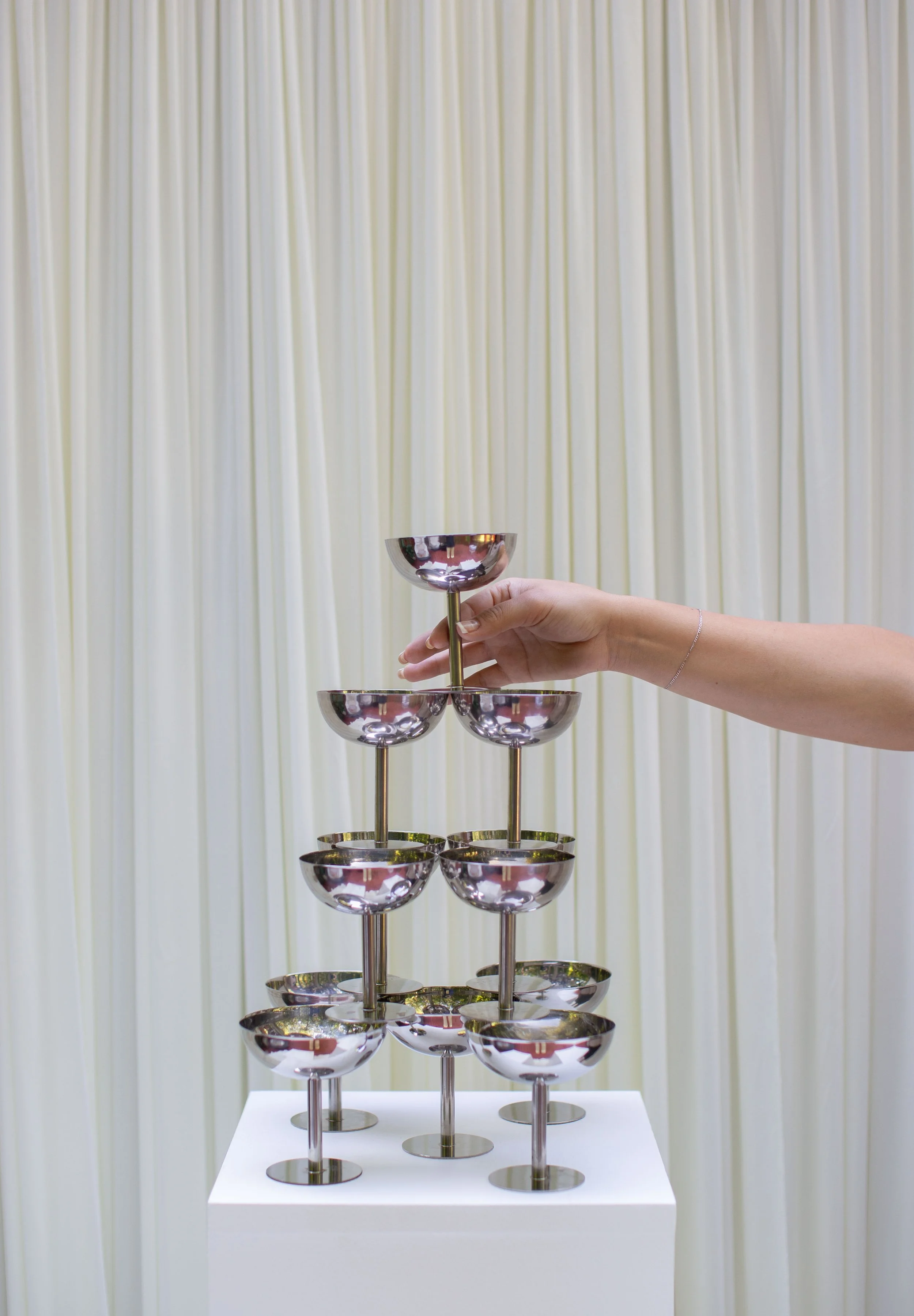 Silver Champagne or Espresso Martini Tower Set