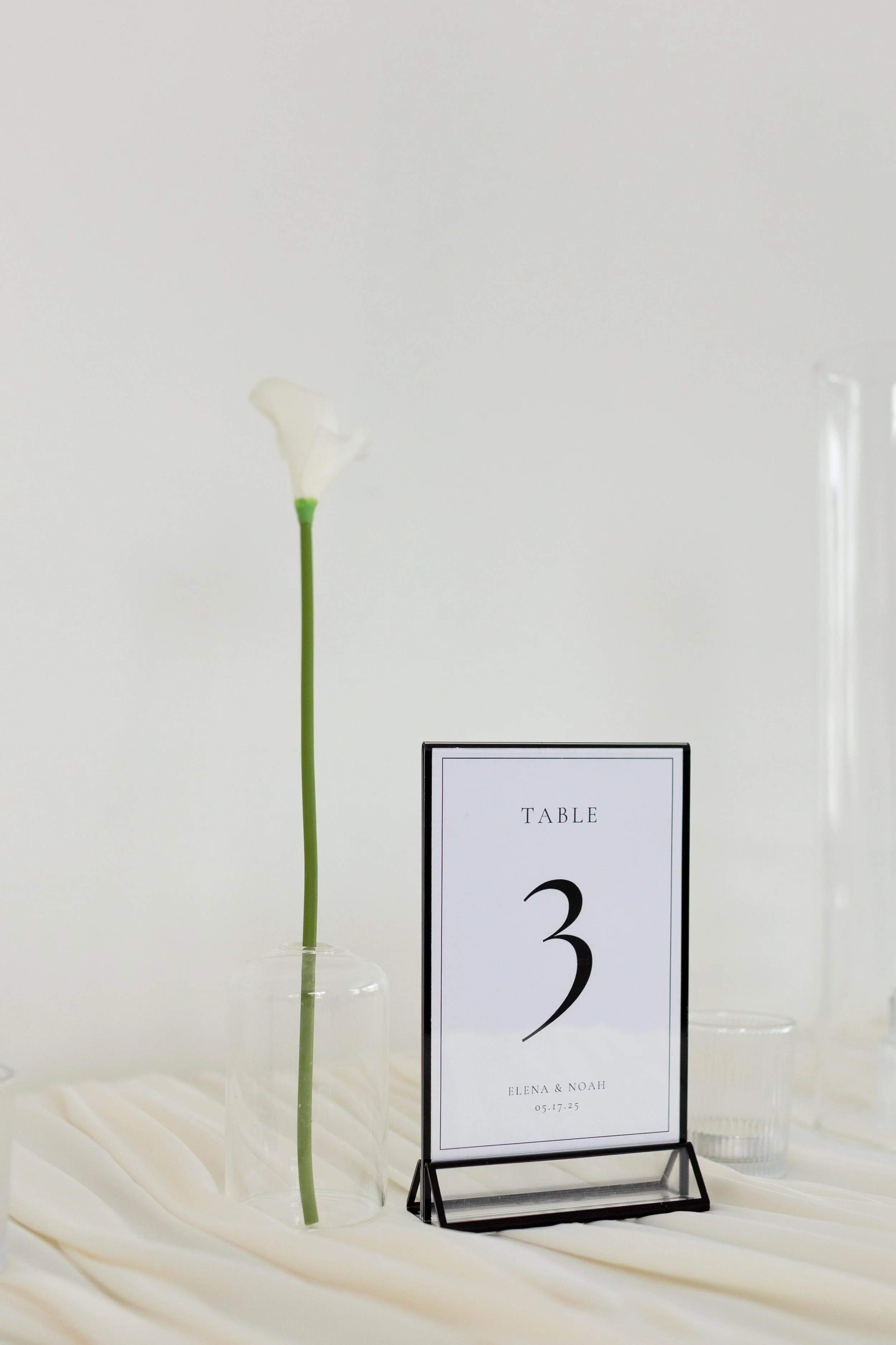 Black 4x6 Table Number Frame Set