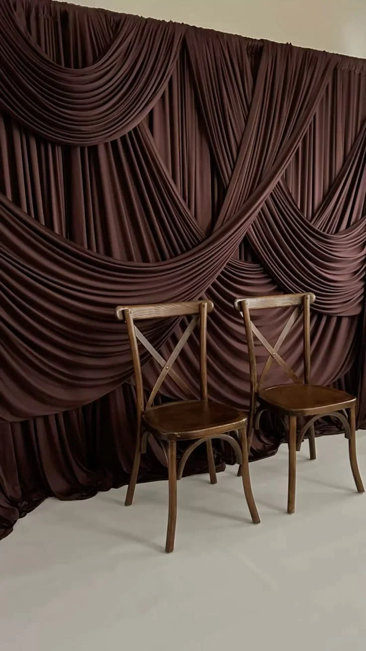 Chocolate Brown Drapery Backdrop Size 9x9